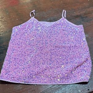 SHEIN Pink Sequin Embellished Top